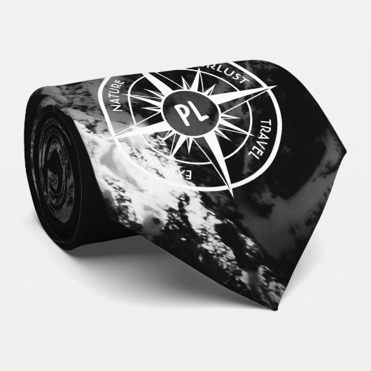 Compass star emblem monogram dramatic mountains ネクタイ (ロール)