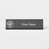 Compass star monogram personalizableエンブレムデスクn デスクネームプレート (正面)