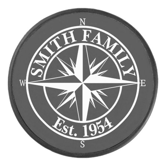 Compass star monogram personalizableエンブレム アイスホッケーパック (正面)