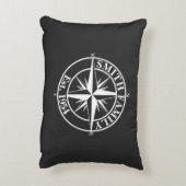 Compass star monogram personalizableエンブレム アクセントクッション (裏面(縦))