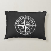 Compass star monogram personalizableエンブレム アクセントクッション (裏面)