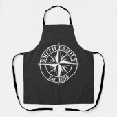 Compass star monogram personalizableエンブレム エプロン (正面)