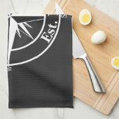 Compass star monogram personalizableエンブレム キッチンタオル (四つ折り)