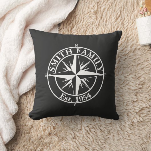 Compass star monogram personalizableエンブレム クッション (ブランケット)