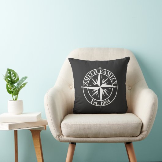 Compass star monogram personalizableエンブレム クッション (椅子)