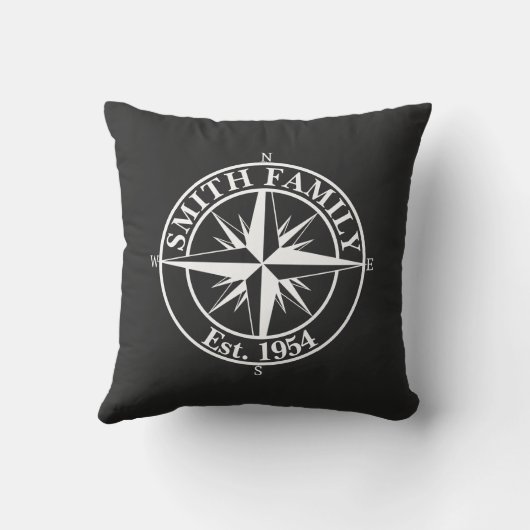 Compass star monogram personalizableエンブレム クッション (裏面)
