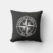 Compass star monogram personalizableエンブレム クッション (正面)