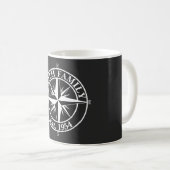 Compass star monogram personalizableエンブレム コーヒーマグカップ (正面右)