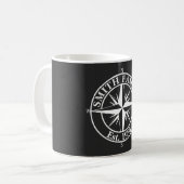 Compass star monogram personalizableエンブレム コーヒーマグカップ (正面左)