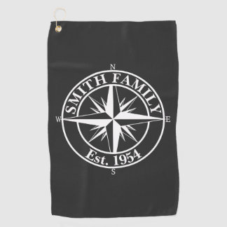 Compass star monogram personalizableエンブレム ゴルフタオル