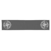 Compass star monogram personalizableエンブレム ショートテーブルランナー (横)