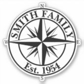 Compass star monogram personalizableエンブレム シール (正面)