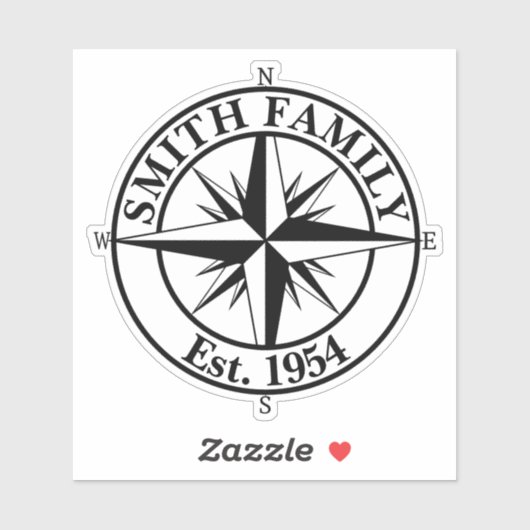 Compass star monogram personalizableエンブレム シール (シート)