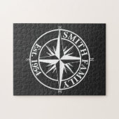 Compass star monogram personalizableエンブレム ジグソーパズル (横)
