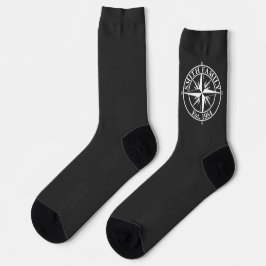 Compass star monogram personalizableエンブレム ソックス