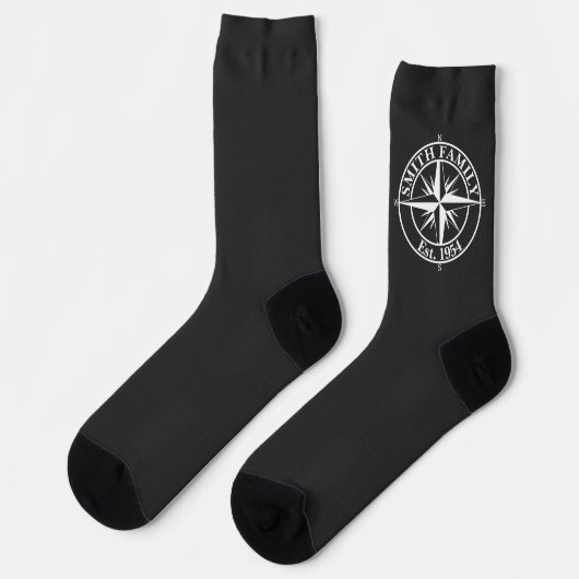 Compass star monogram personalizableエンブレム ソックス (左)