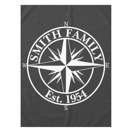 Compass star monogram personalizableエンブレム テーブルクロス (正面)