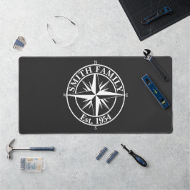 Compass star monogram personalizableエンブレム デスクマット