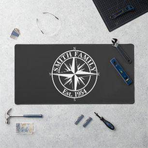 Compass star monogram personalizableエンブレム デスクマット