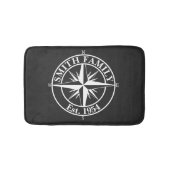 Compass star monogram personalizableエンブレム バスマット (正面)