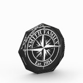 Compass star monogram personalizableエンブレム フォトブロック (左)