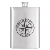Compass star monogram personalizableエンブレム フラスク (正面)
