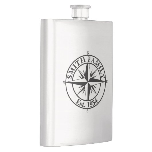 Compass star monogram personalizableエンブレム フラスク (右)