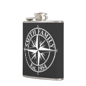 Compass star monogram personalizableエンブレム フラスク (左)