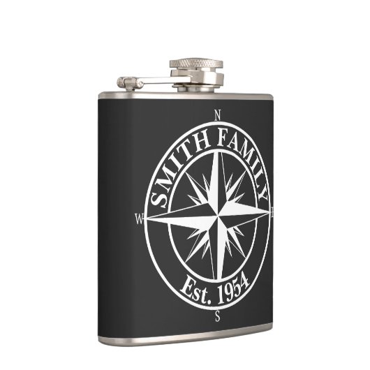 Compass star monogram personalizableエンブレム フラスク (右)
