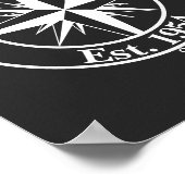 Compass star monogram personalizableエンブレム ポスター (角)