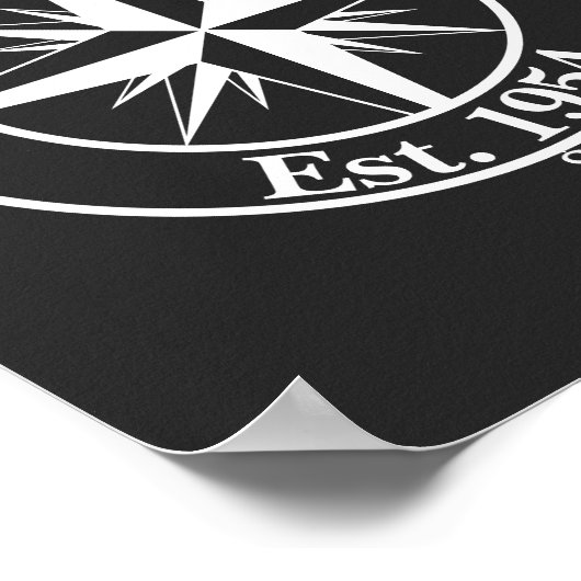 Compass star monogram personalizableエンブレム ポスター (角)