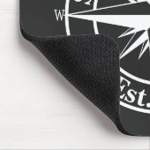 Compass star monogram personalizableエンブレム マウスパッド (コーナー)