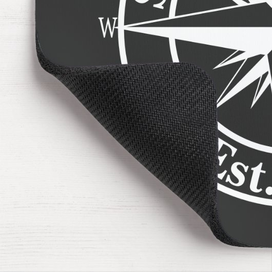 Compass star monogram personalizableエンブレム マウスパッド (コーナー)