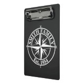 Compass star monogram personalizableエンブレム ミニクリップボード (アングル2)