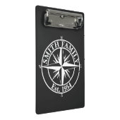 Compass star monogram personalizableエンブレム ミニクリップボード (アングル)