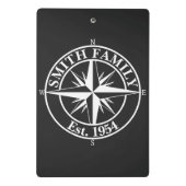 Compass star monogram personalizableエンブレム ミニクリップボード (裏面)