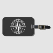 Compass star monogram personalizableエンブレム ラゲッジタグ (正面横)