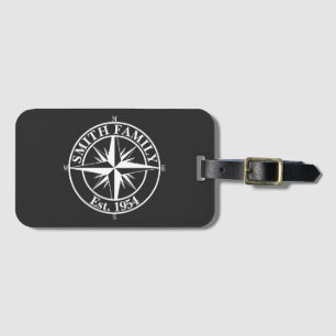 Compass star monogram personalizableエンブレム ラゲッジタグ