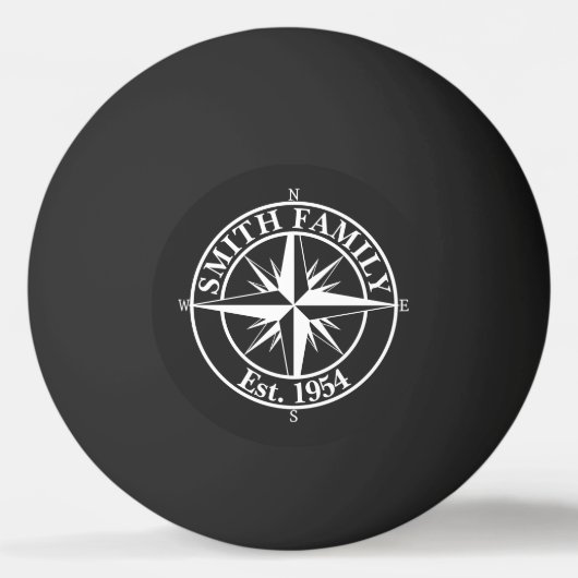 Compass star monogram personalizableエンブレム 卓球ボール (正面)
