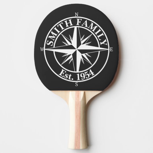 Compass star monogram personalizableエンブレム 卓球ラケット (正面)