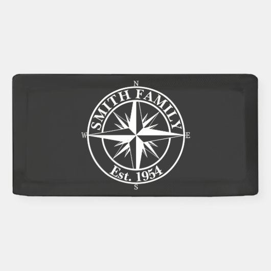 Compass star monogram personalizableエンブレム 横断幕 (横)