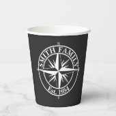 Compass star monogram personalizableエンブレム 紙コップ (裏面)