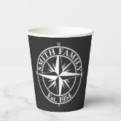 Compass star monogram personalizableエンブレム 紙コップ (正面)