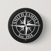 Compass star monogram personalizableエンブレム 缶バッジ (正面)