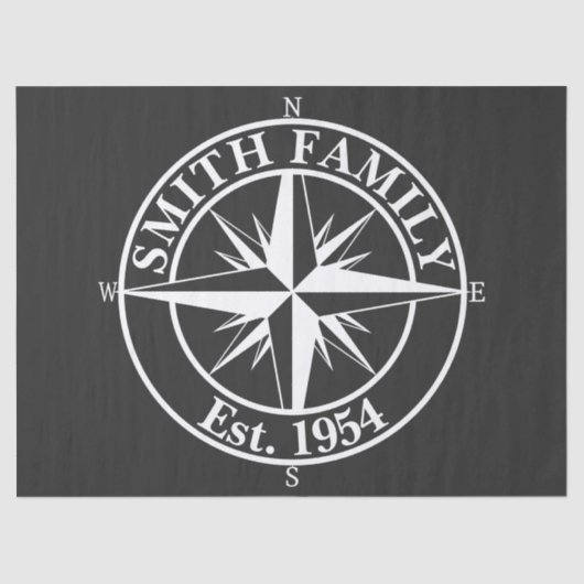 Compass star monogram personalizableエンブレム 薄葉紙 (正面)