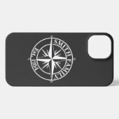 Compass star monogram personalizableエンブレム iPhoneケース (裏面横)