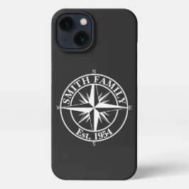 Compass star monogram personalizableエンブレム iPhone 13ケース