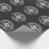 Compass star monogram personalizable emblem ラッピングペーパー (角)