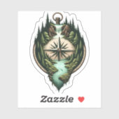 Compass Waterfall Vinyl Sticker | Die-Cut Sticker シール (シート)