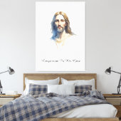 Compassion in His gaze- Jesus Water color Painting キャンバスプリント (インサイチュ (寝室))